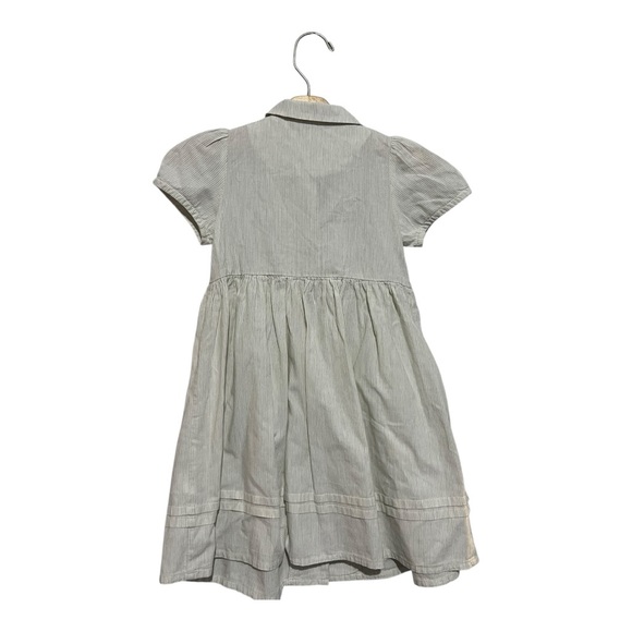 Louisiella Girls Dress Size 3 Embroidered Flowers Short Sleeves Stripes - Picture 2 of 5